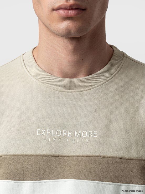 Sweatshirt BEJ ÇİZGİLİ