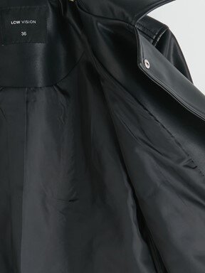 Deri Görünümlü Ceket YENİ SİYAH