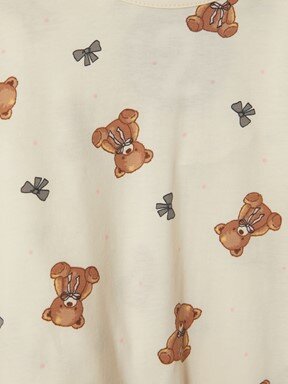 Pijama Takım KREM BASKILI