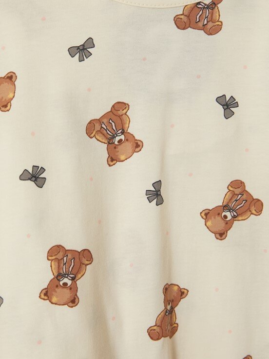 Pijama Takım KREM BASKILI