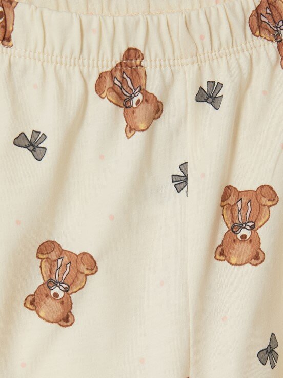 Pijama Takım KREM BASKILI