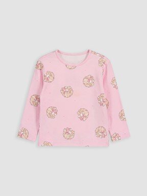 Pijama Üst PEMBE BASKILI