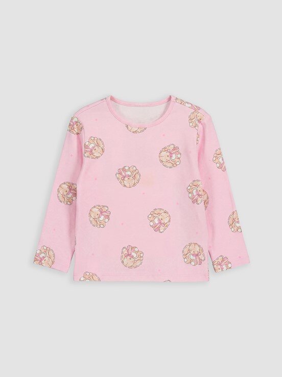 Pijama Üst PEMBE BASKILI