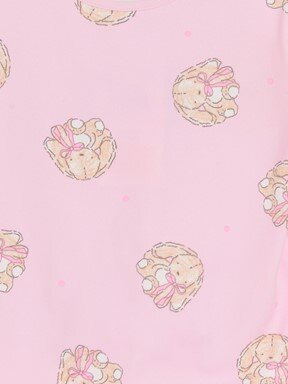 Pijama Üst PEMBE BASKILI