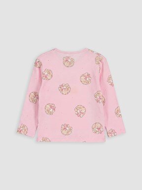 Pijama Üst PEMBE BASKILI