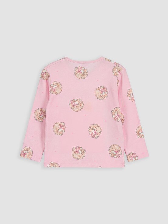 Pijama Üst PEMBE BASKILI