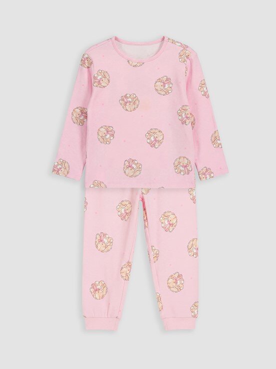 Pijama Üst PEMBE BASKILI