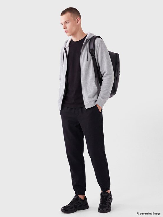 Fermuarlı Sweatshirt GRI