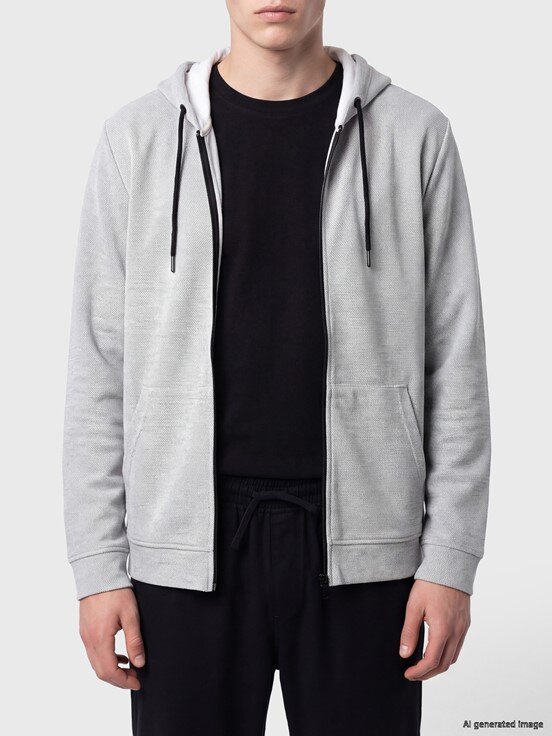 Fermuarlı Sweatshirt GRI