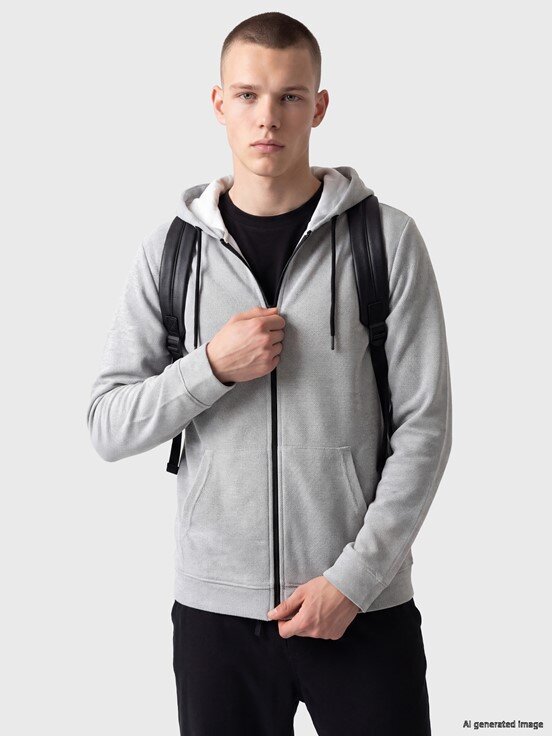 Fermuarlı Sweatshirt GRI