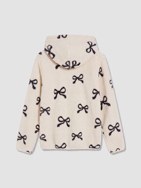 Fermuarlı Sweatshirt BEJ BASKILI