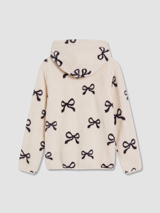 Fermuarlı Sweatshirt BEJ BASKILI