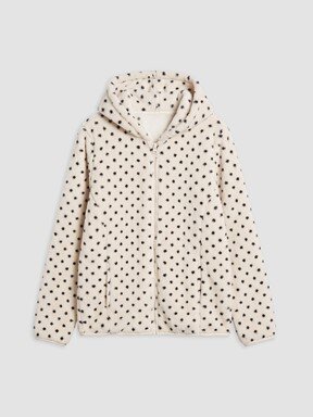 Fermuarlı Sweatshirt BEJ BASKILI