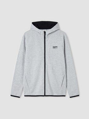 Fermuarlı Sweatshirt AÇIK GRİ MELANJ