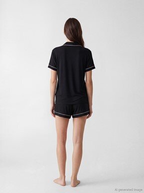 Şortlu Pijama Takımı YENİ SİYAH