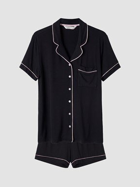 Şortlu Pijama Takımı YENİ SİYAH