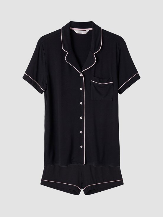 Şortlu Pijama Takımı YENİ SİYAH