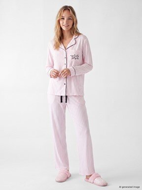Pijama Takım EKRU BASKILI