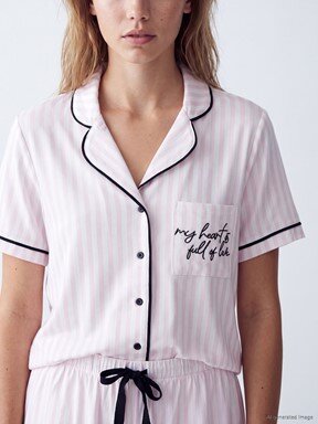 Şortlu Pijama Takımı EKRU BASKILI