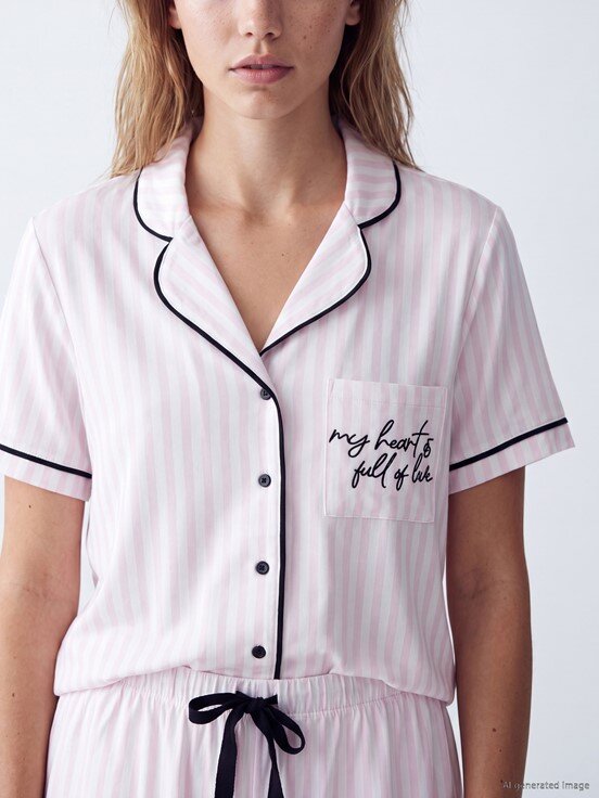 Şortlu Pijama Takımı EKRU BASKILI
