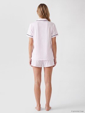 Şortlu Pijama Takımı EKRU BASKILI