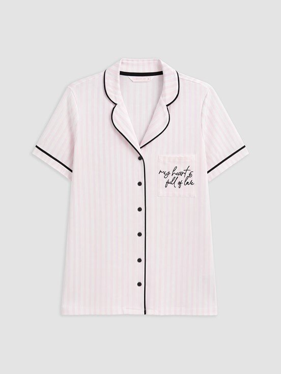 Şortlu Pijama Takımı EKRU BASKILI