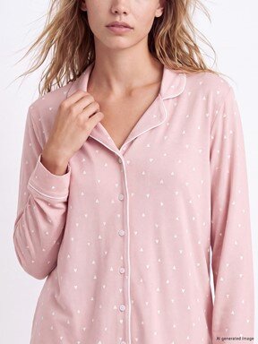 Pijama Takım PEMBE BASKILI