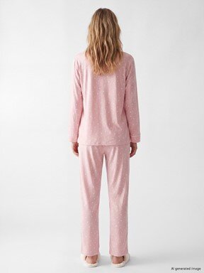 Pijama Takım PEMBE BASKILI