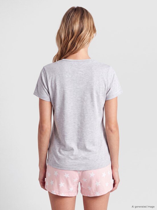 Şortlu Pijama Takımı AÇIK PEMBE BASKILI