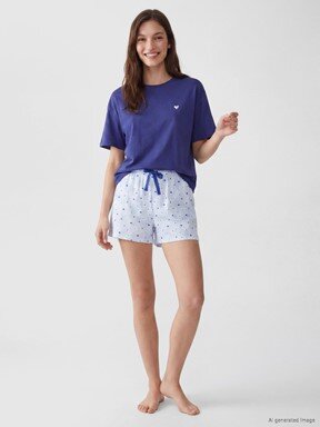 Şortlu Pijama Takımı MAVİ ÇİZGİLİ
