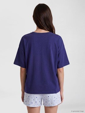 Şortlu Pijama Takımı MAVİ ÇİZGİLİ