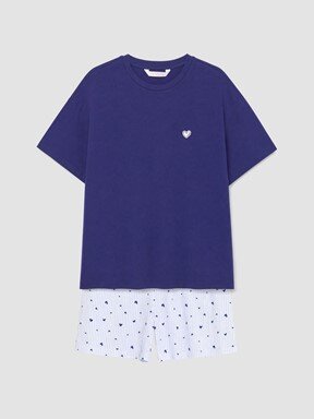 Şortlu Pijama Takımı MAVİ ÇİZGİLİ