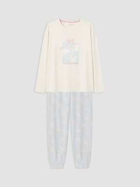 Pijama Takım AÇIK MAVİ BASKILI