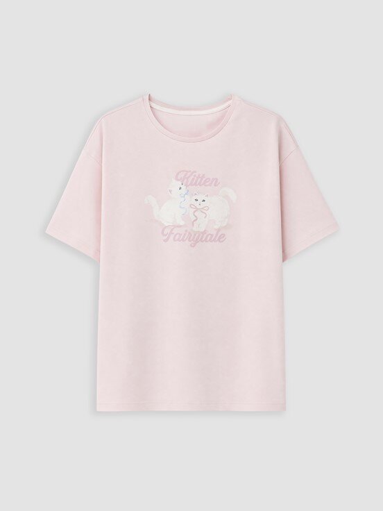 Pijama Takım PEMBE BASKILI