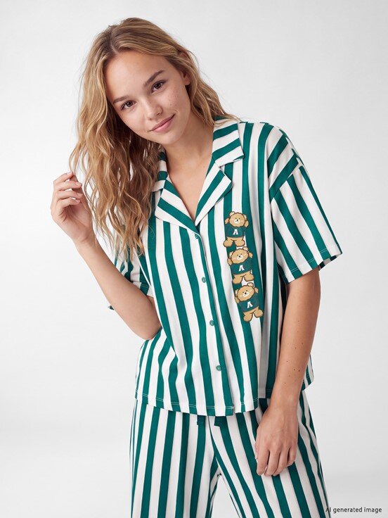 Pijama Takım EKRU BASKILI