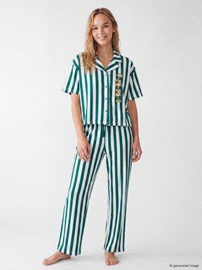Pijama Takım EKRU BASKILI