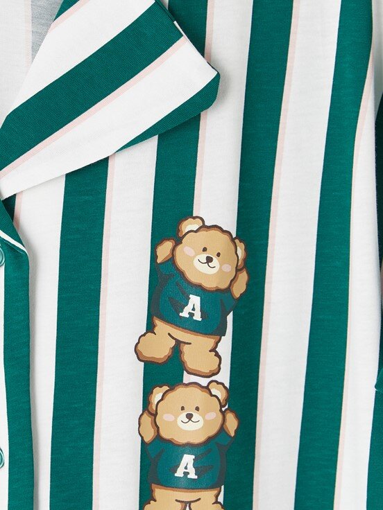 Pijama Takım EKRU BASKILI