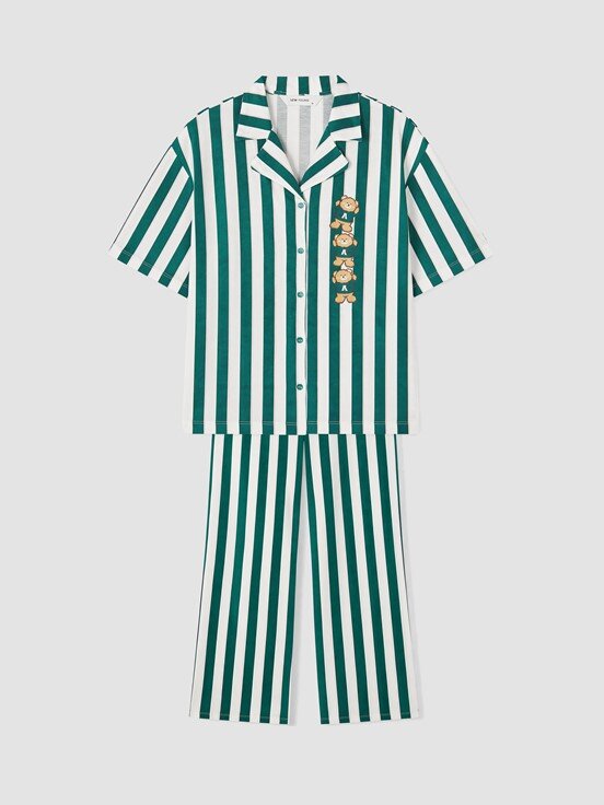 Pijama Takım EKRU BASKILI