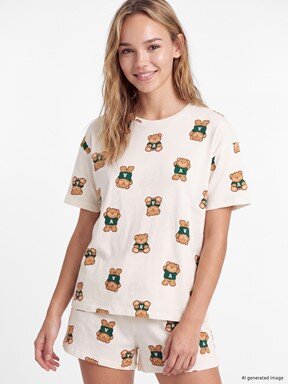 Şortlu Pijama Takımı UÇUK PEMBE BASKILI