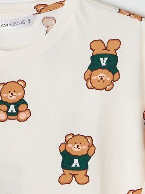 Şortlu Pijama Takımı UÇUK PEMBE BASKILI