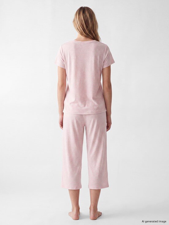 Kaprili Pijama Takımı PEMBE BASKILI