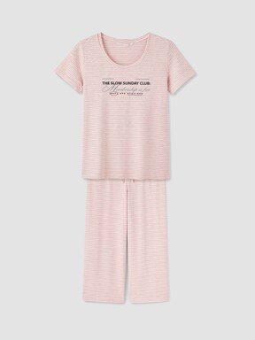 Kaprili Pijama Takımı PEMBE BASKILI
