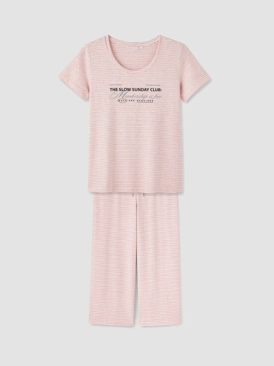 Kaprili Pijama Takımı PEMBE BASKILI