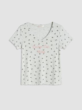 Kaprili Pijama Takımı KOYU GRİ BASKILI