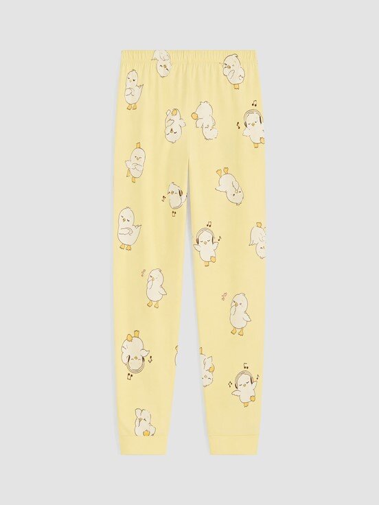 Pijama Takım SARI BASKILI
