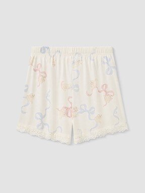 Şortlu Pijama Takımı EKRU BASKILI