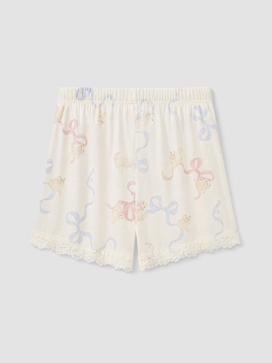 Şortlu Pijama Takımı EKRU BASKILI