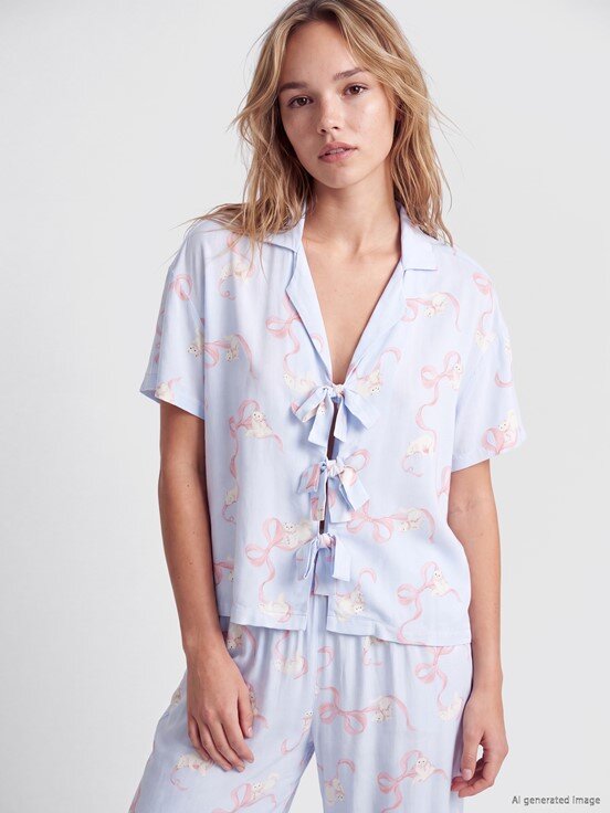 Pijama Takım AÇIK MAVİ BASKILI