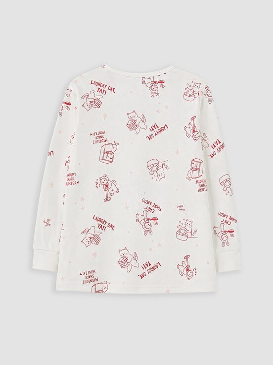 Pijama Takım EKRU BASKILI