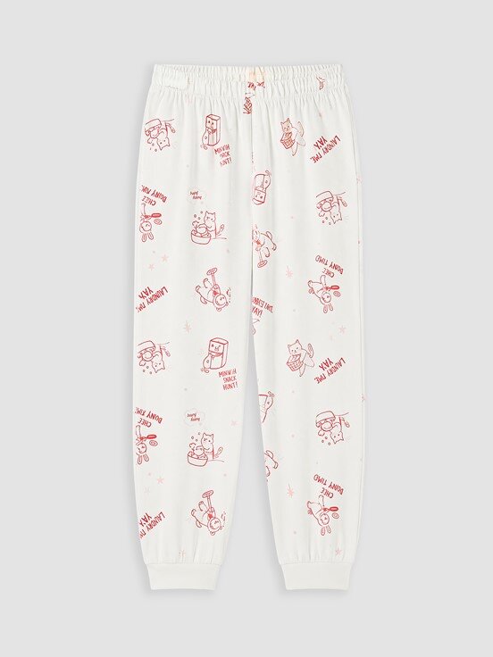 Pijama Takım EKRU BASKILI